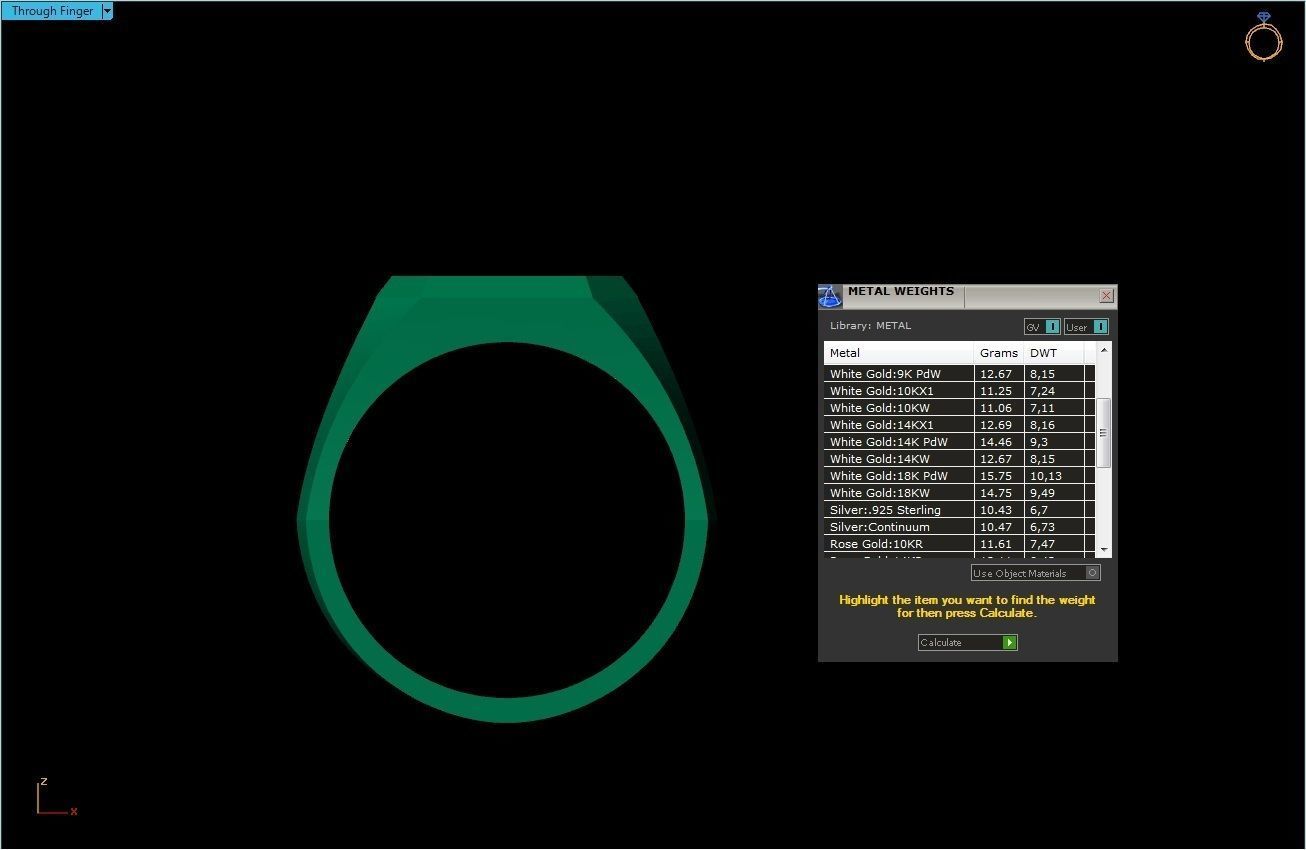 men ring diamond model  3D print model_7