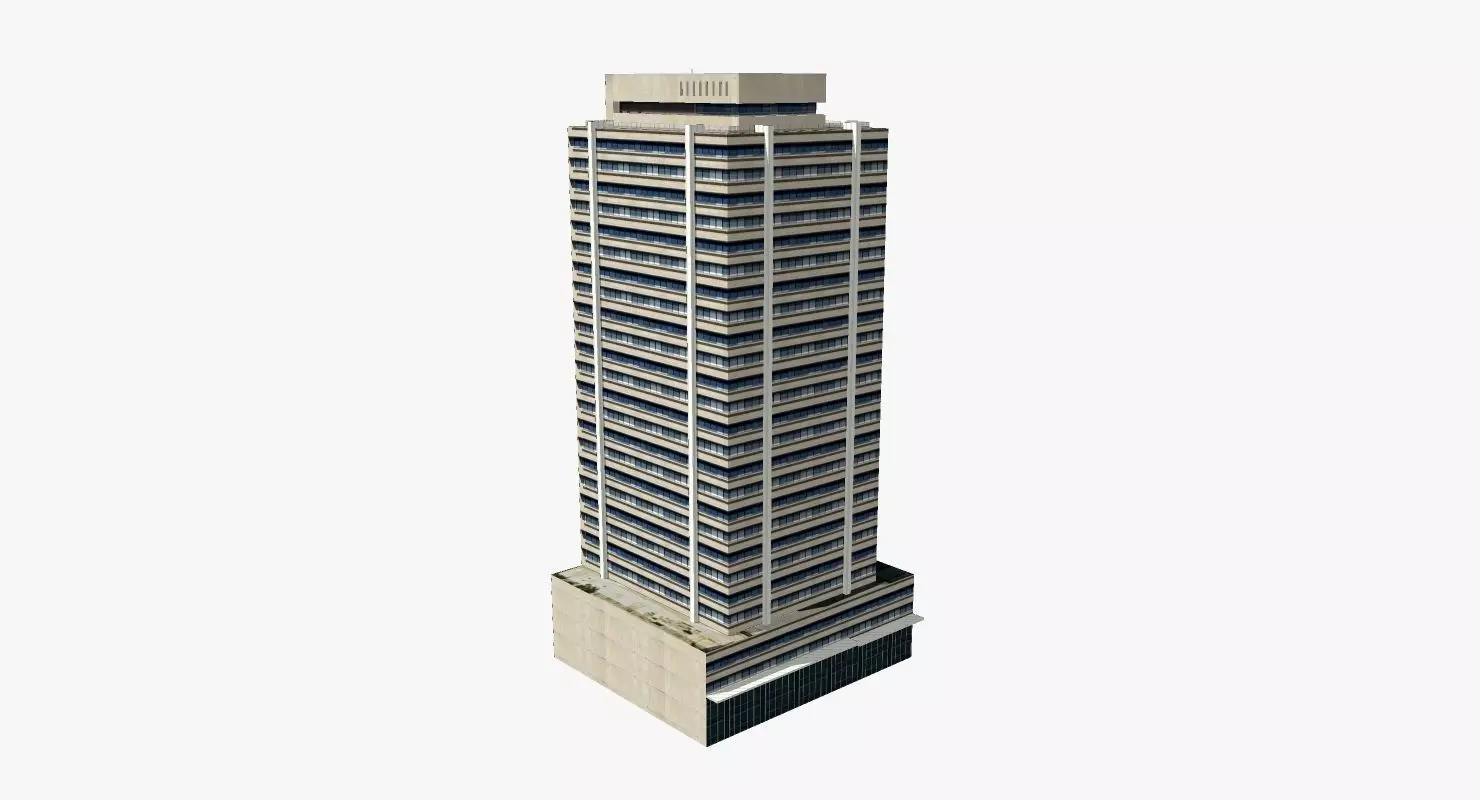 T and G Building Low-poly 3D model_0