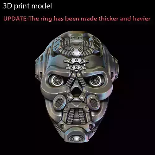 Skull ring jewelry Mech robotic vol1