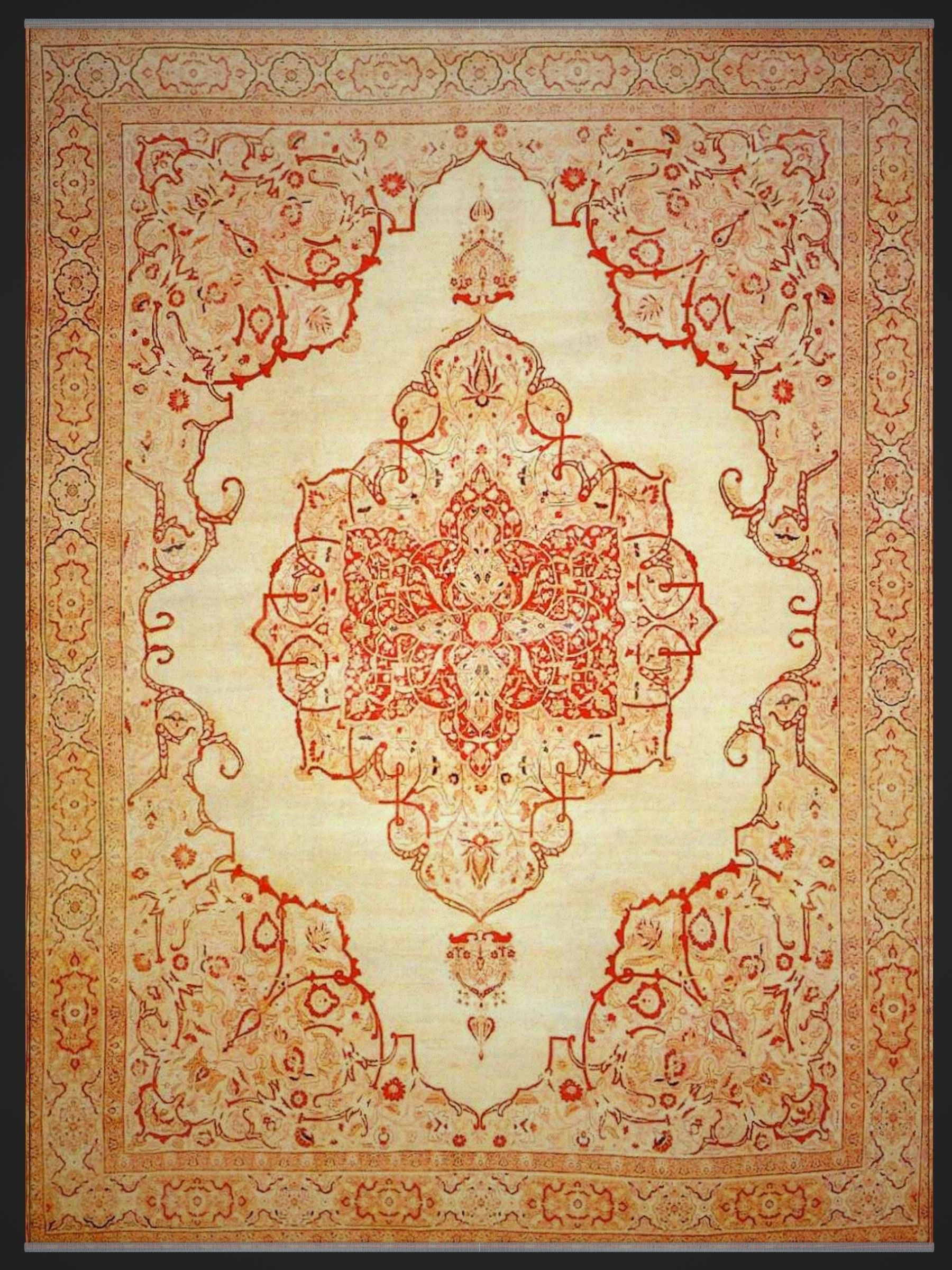 Persian carpet first series Low-poly 3D model_3