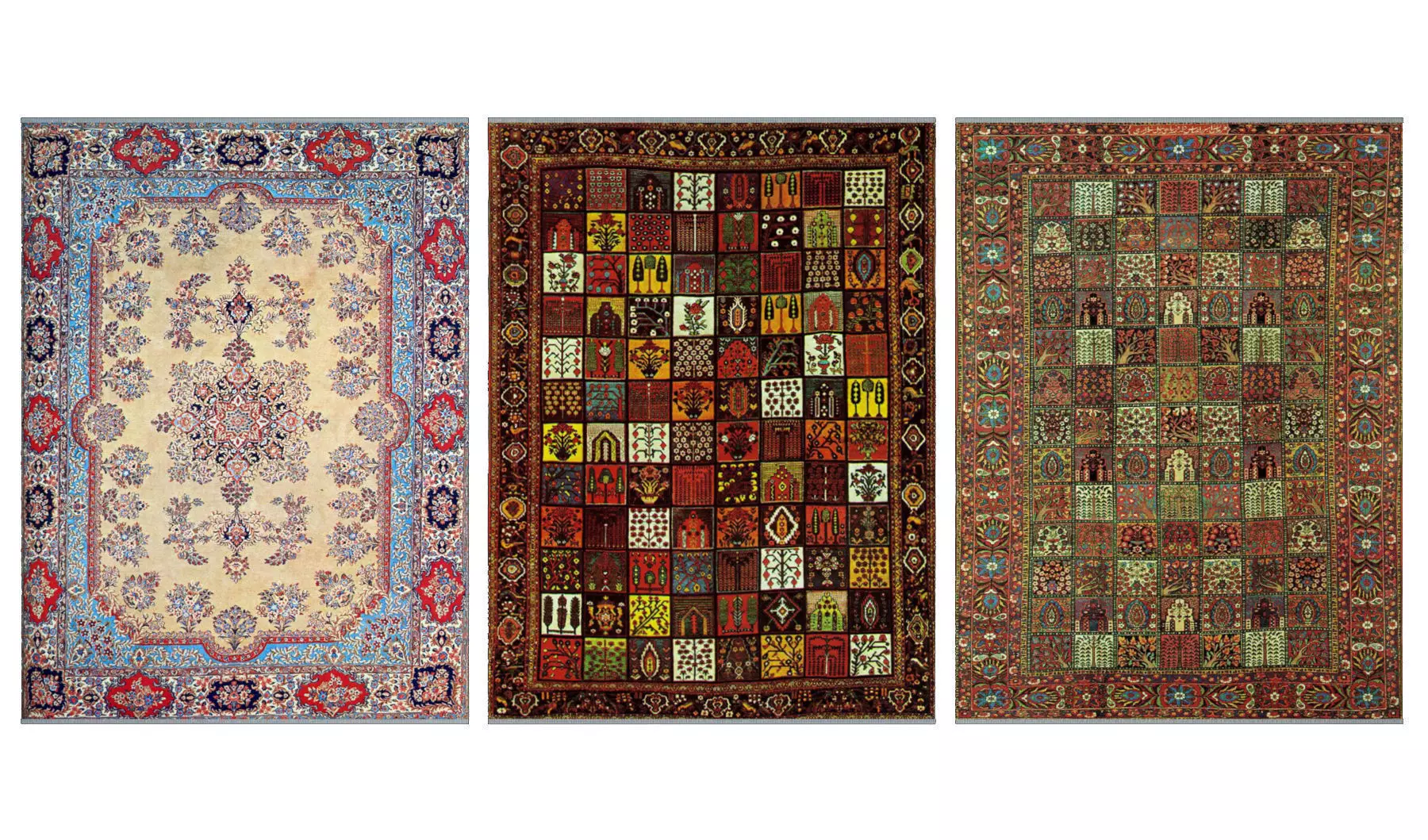 Persian carpet second series Low-poly 3D model_0