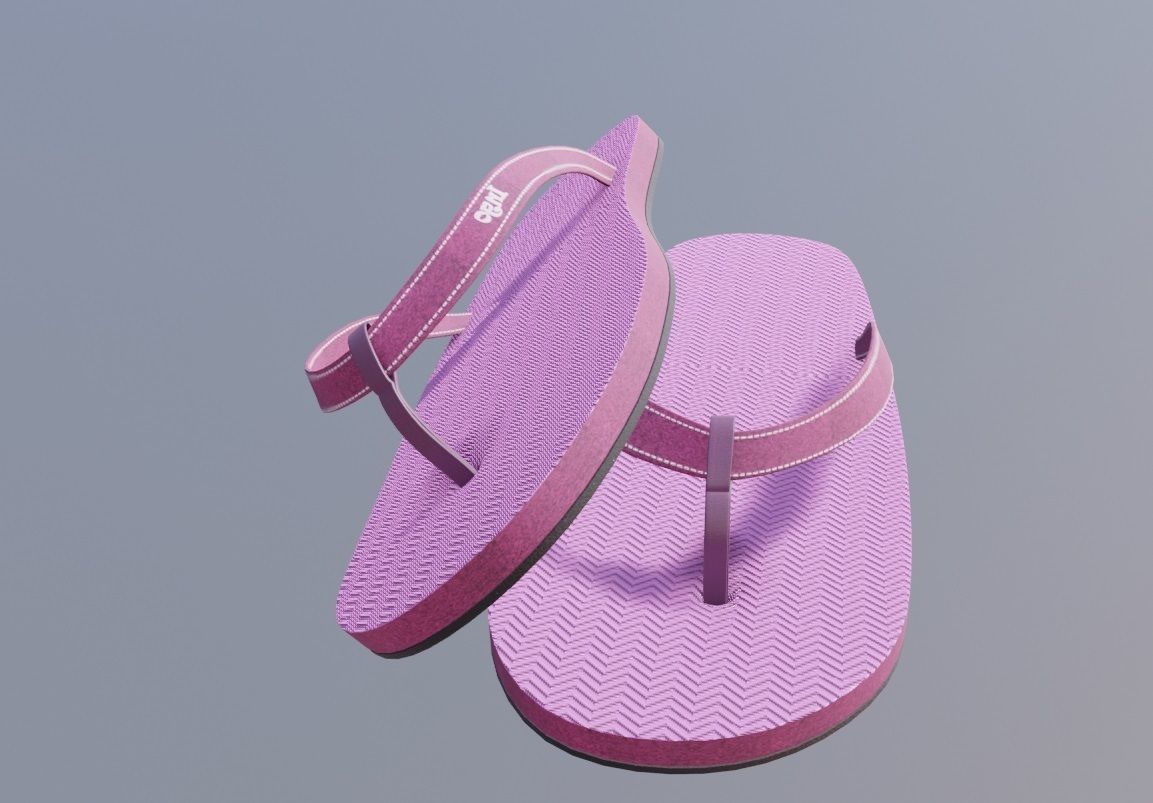 flip flops Low-poly 3D model_1