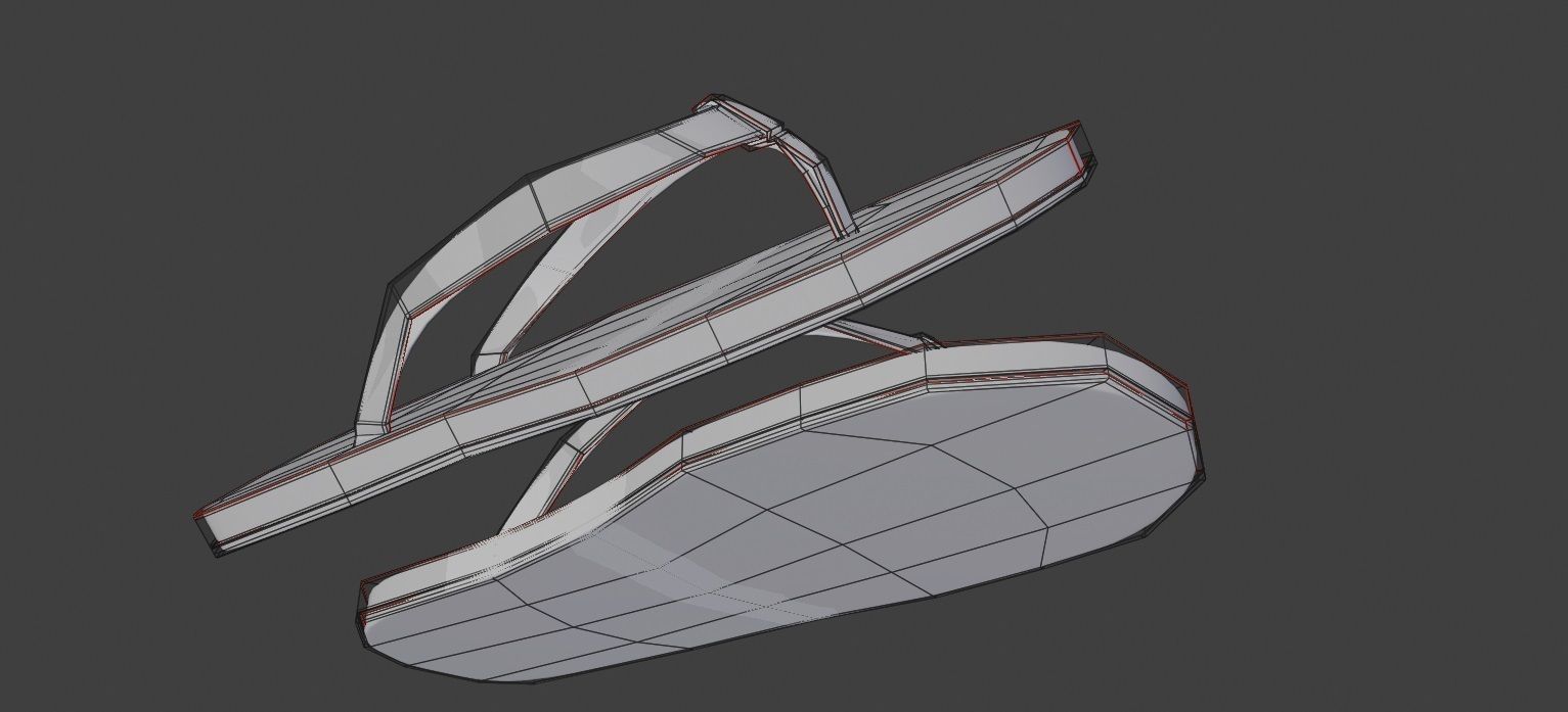 flip flops Low-poly 3D model_9