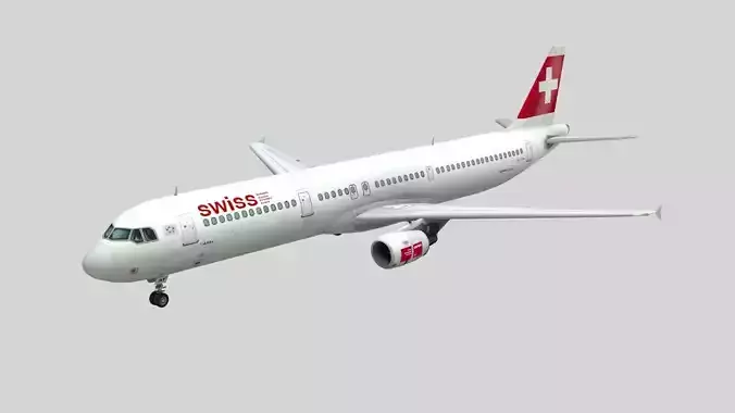 Lowpoly A321 Airplane 3D Model Low-poly 3D model