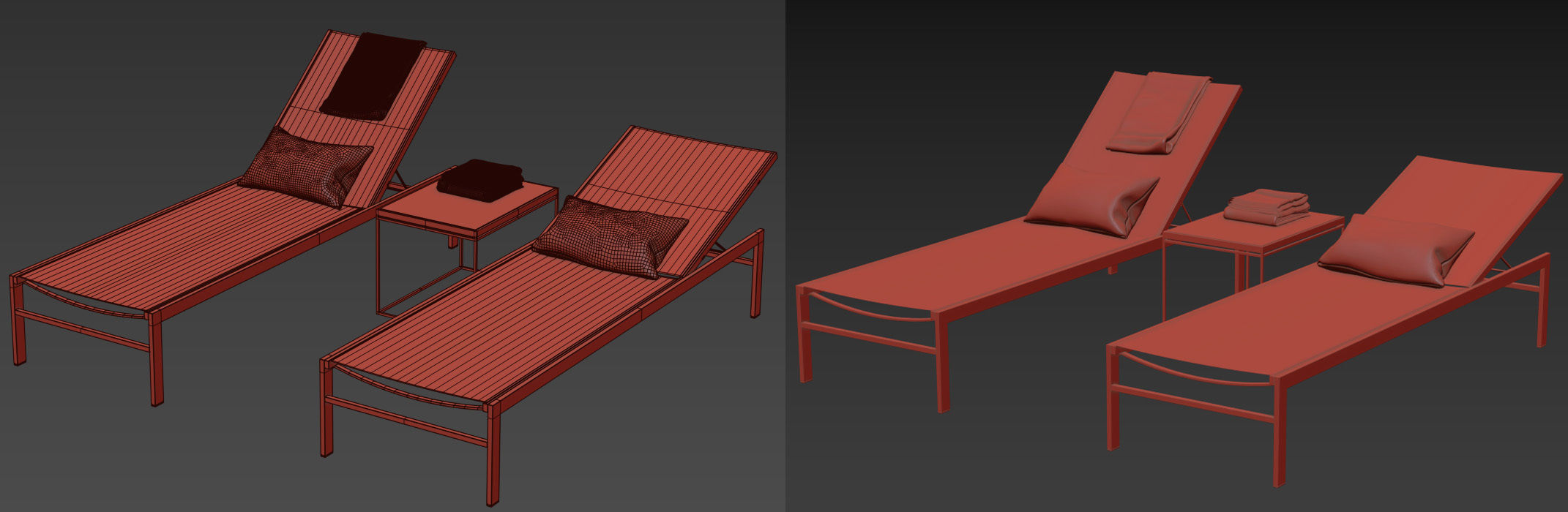CB2 idle black sun lounger set 3D model_10