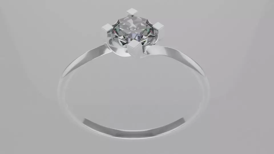 Ring with Diamond 3D print model_0