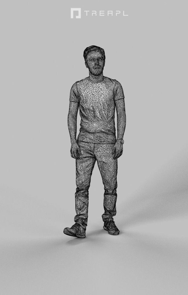 Flow Casual Walking Man in Jeans and T-shirt 3D model_9