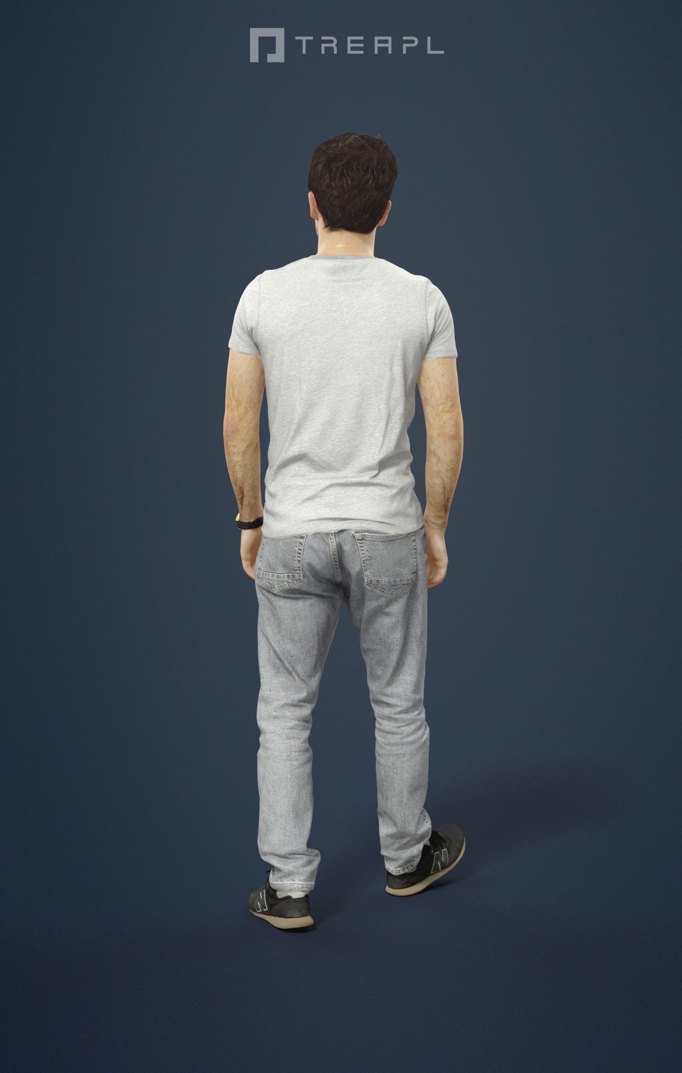 Flow Casual Walking Man in Jeans and T-shirt 3D model_2