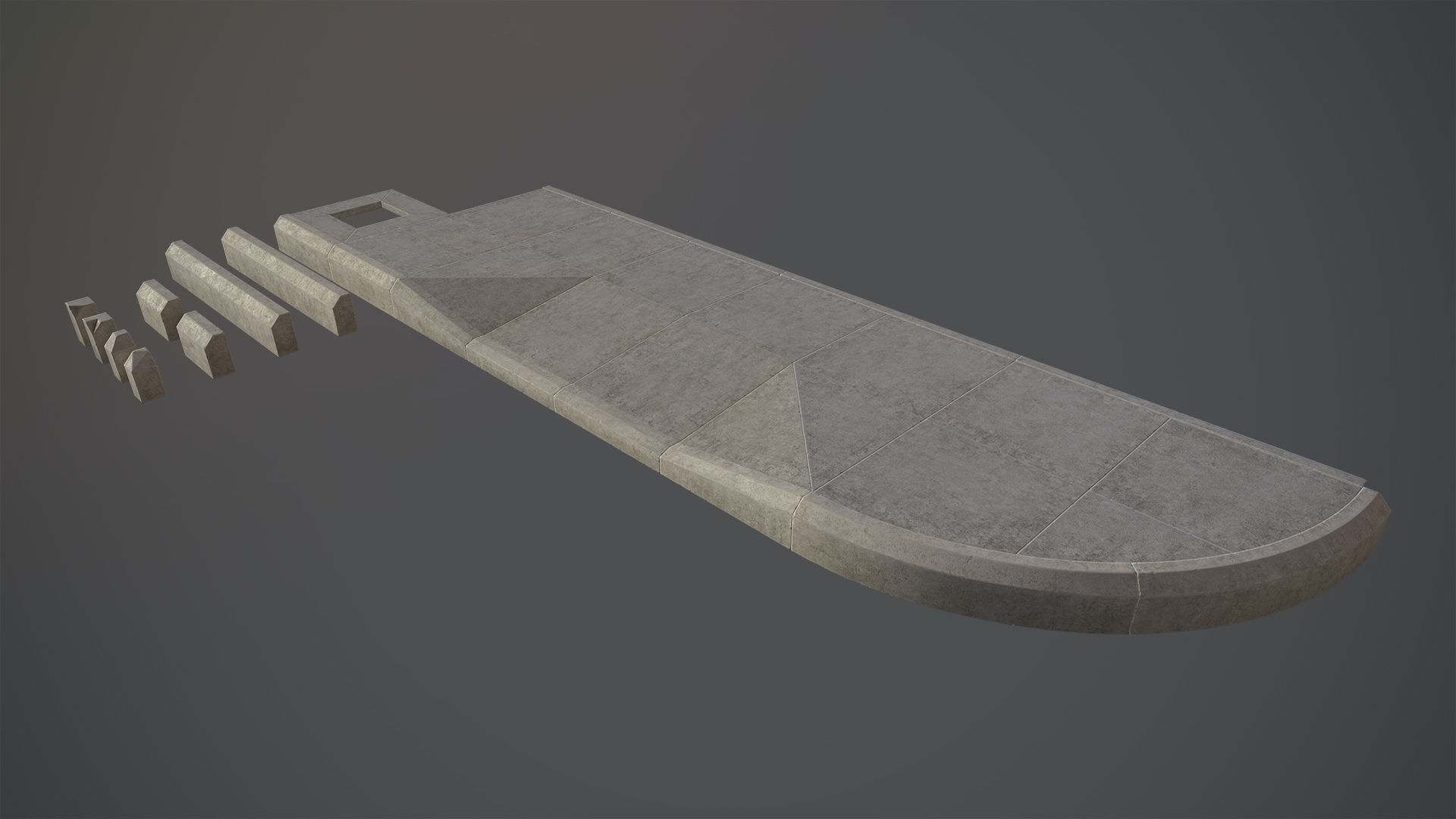 Sidewalk - Modular Set 4 Low-poly 3D model_13