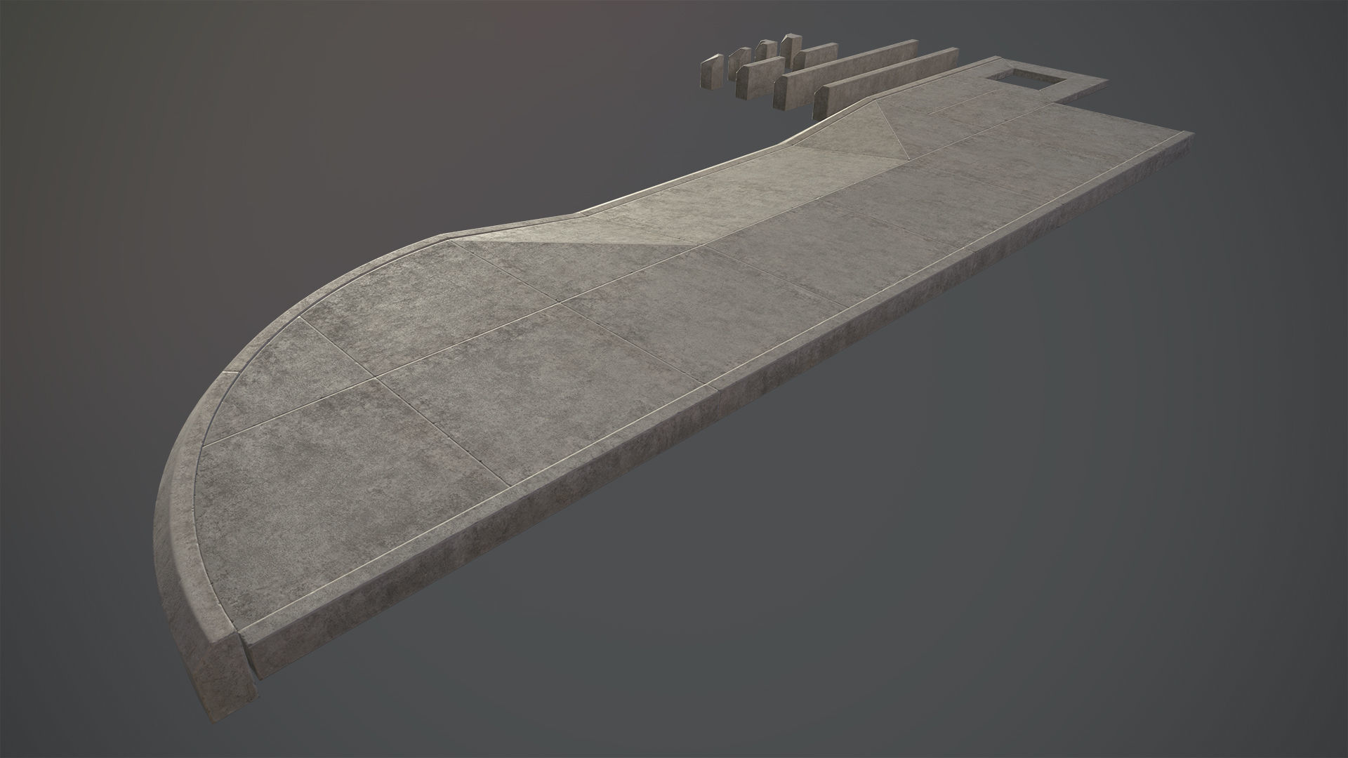 Sidewalk - Modular Set 4 Low-poly 3D model_3