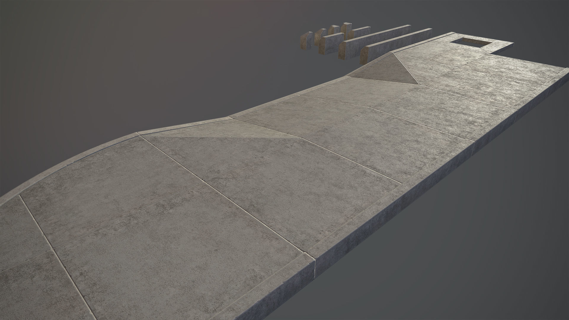 Sidewalk - Modular Set 4 Low-poly 3D model_8