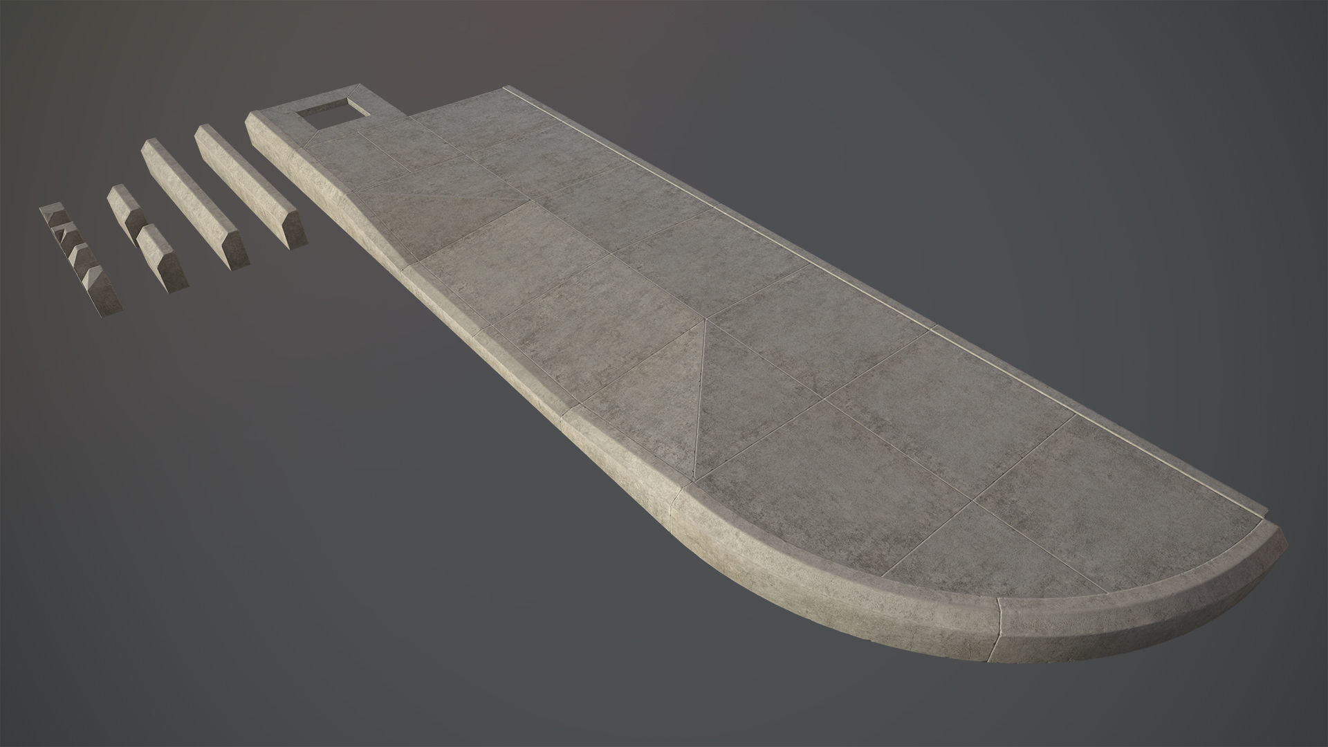 Sidewalk - Modular Set 4 Low-poly 3D model_1