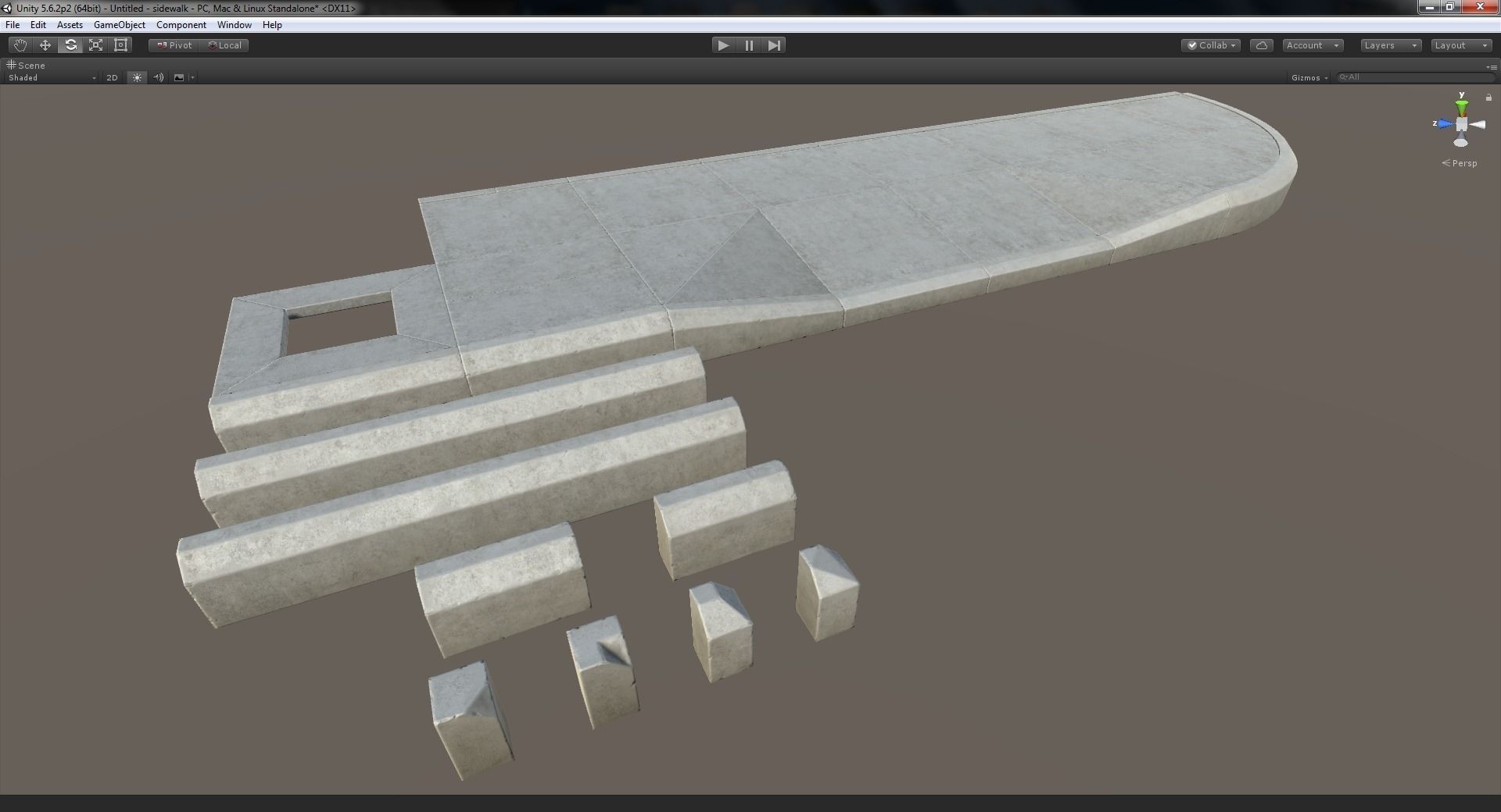 Sidewalk - Modular Set 4 Low-poly 3D model_23