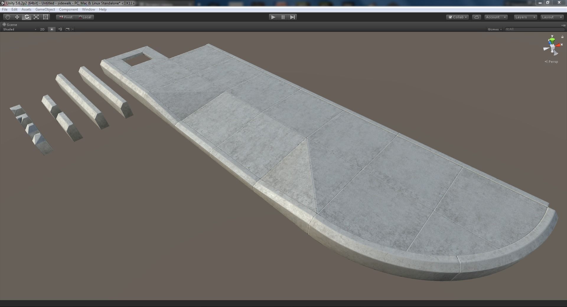 Sidewalk - Modular Set 4 Low-poly 3D model_22