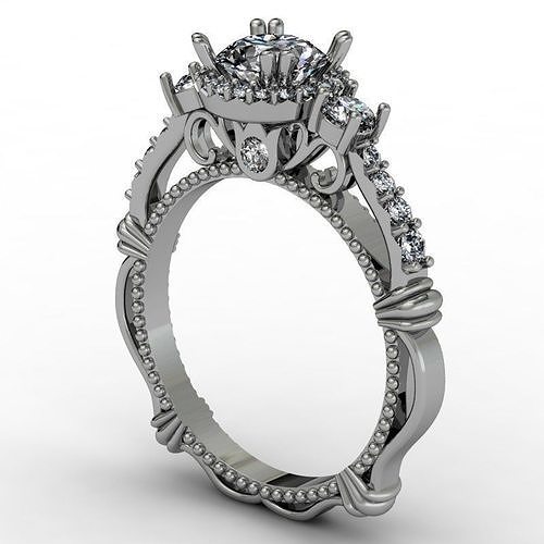 Fantasy luxury engagement ring 3D print model