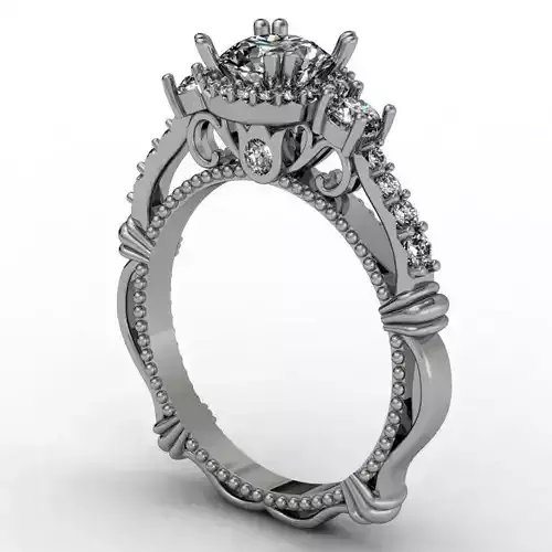 Fantasy luxury engagement ring 3D print model