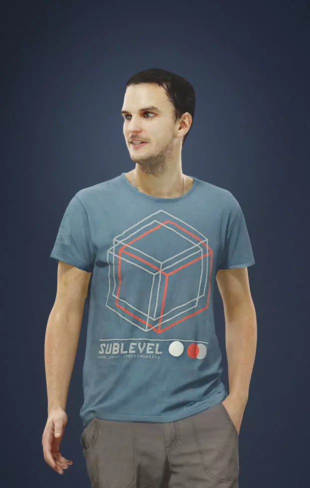 Jest Casual Man in Shorts and T-shirt Walking 3D model_0