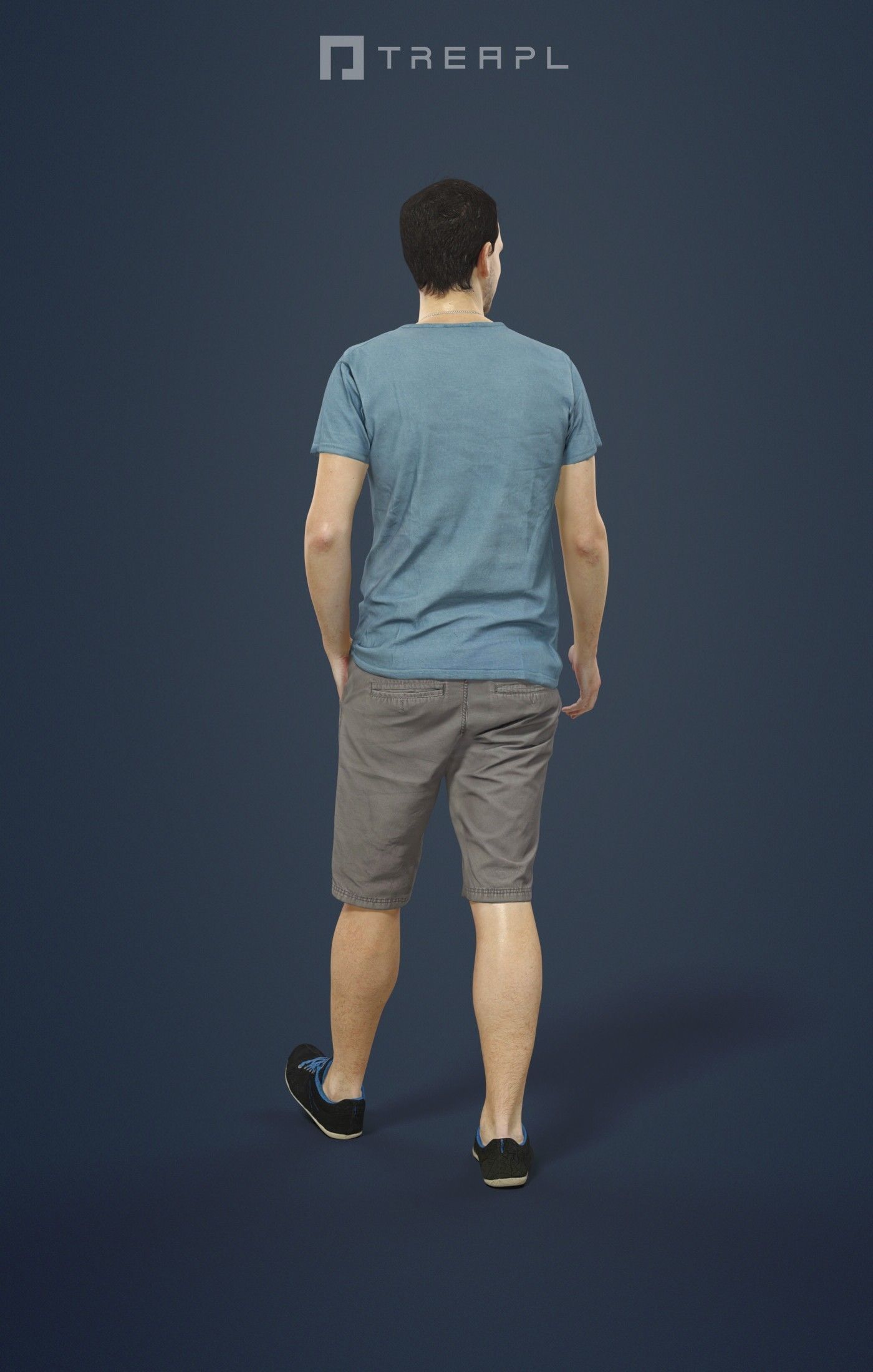 Jest Casual Man in Shorts and T-shirt Walking 3D model_2
