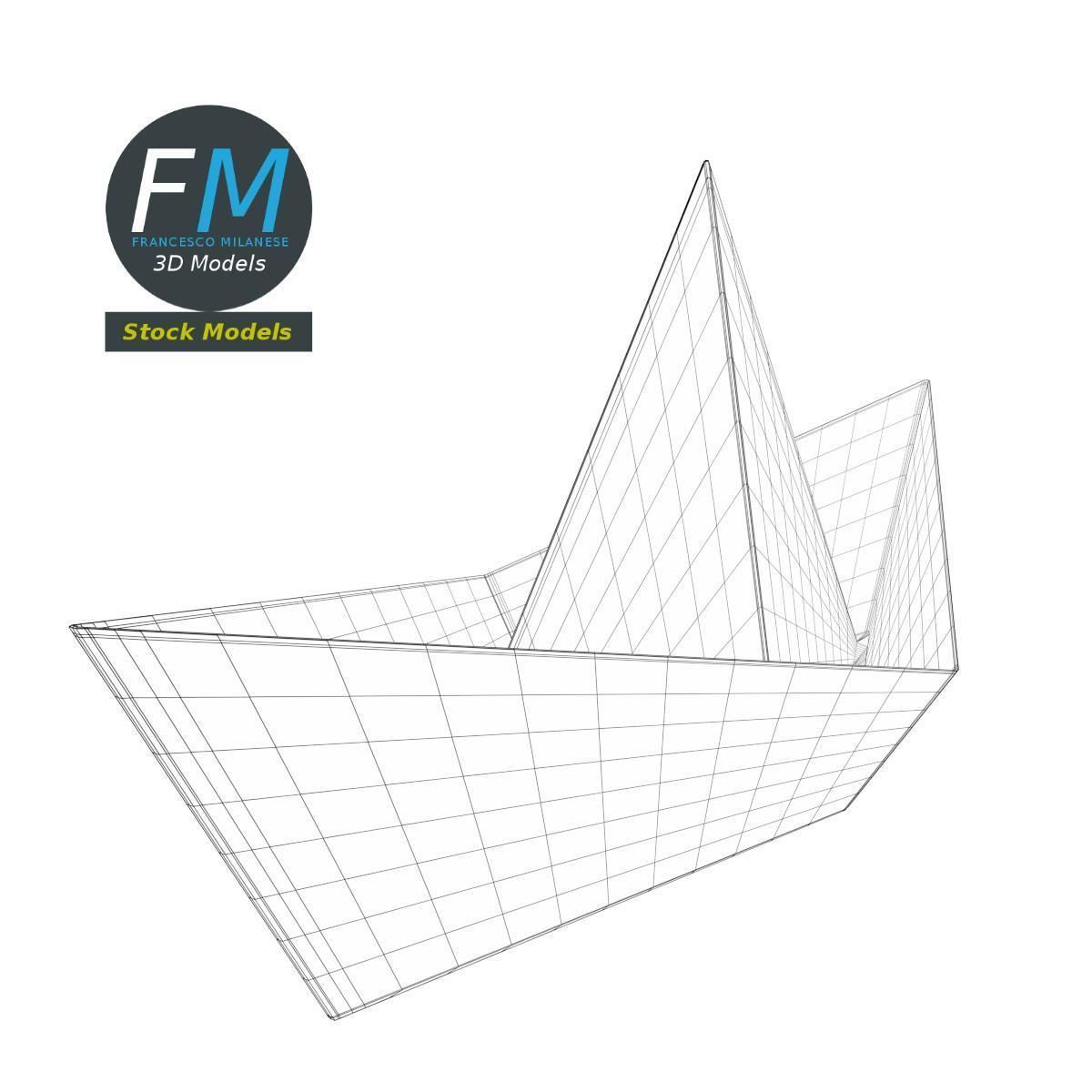 Paper boat 3D model_7
