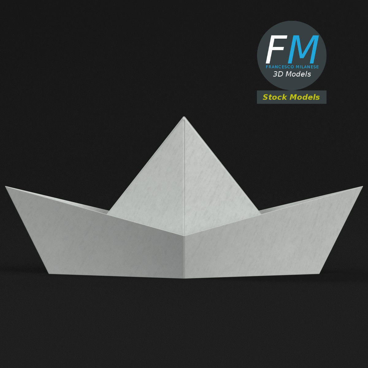 Paper boat 3D model_3