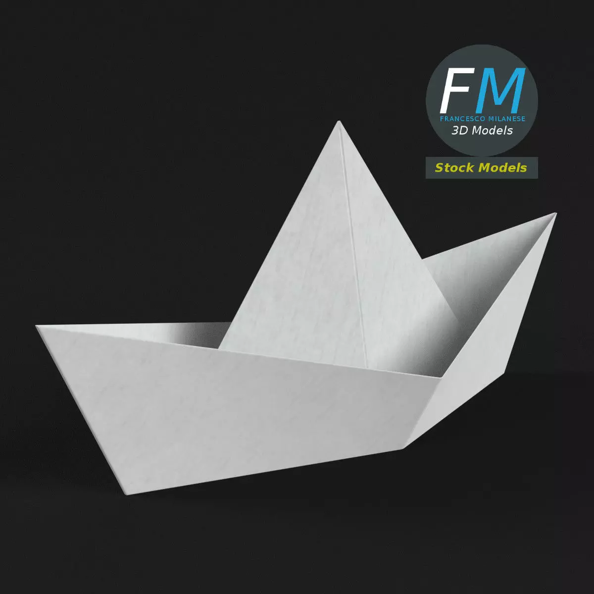 Paper boat 3D model_0
