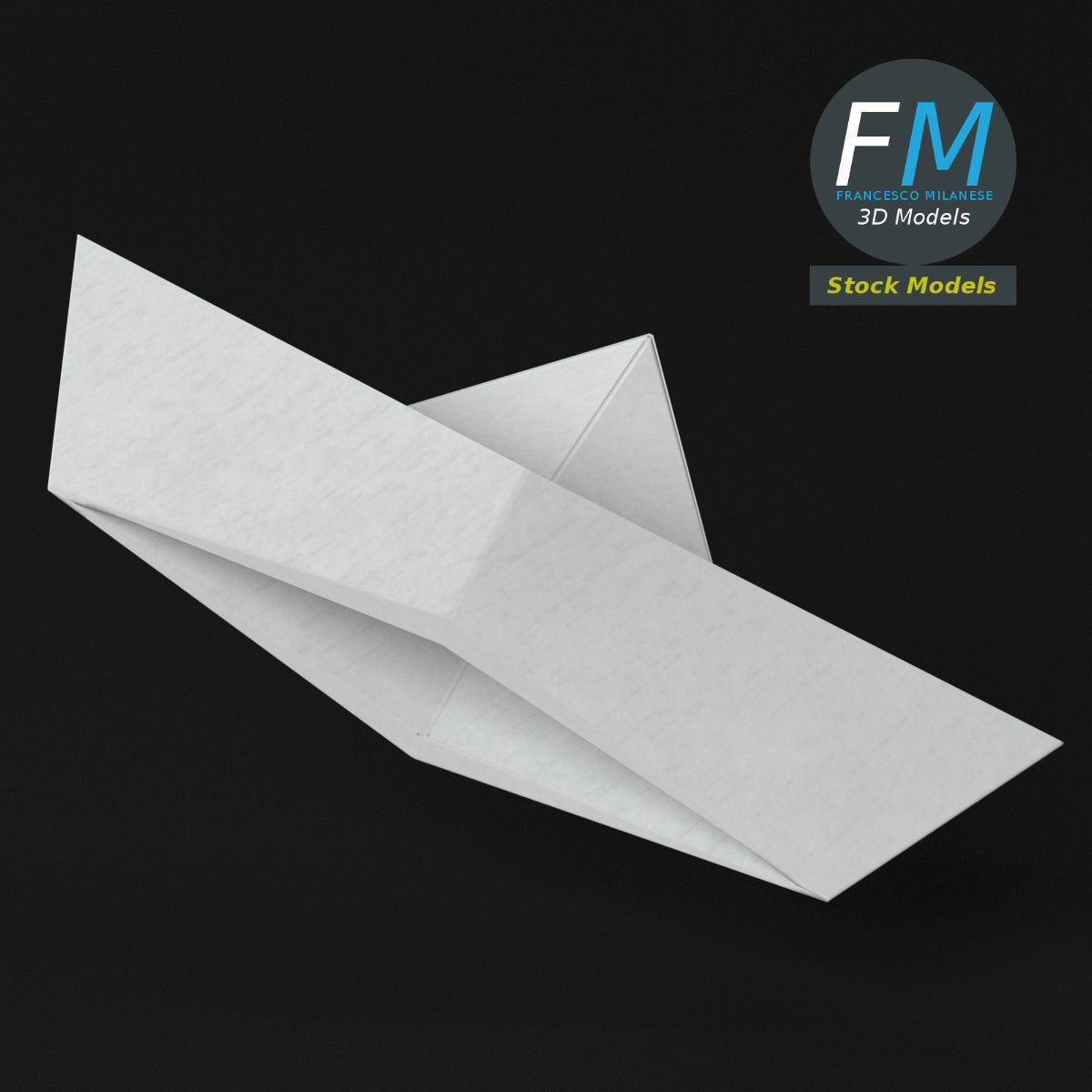 Paper boat 3D model_5
