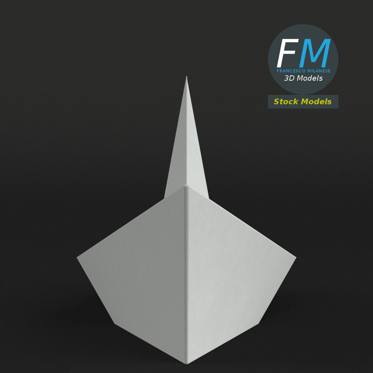 Paper boat 3D model_4