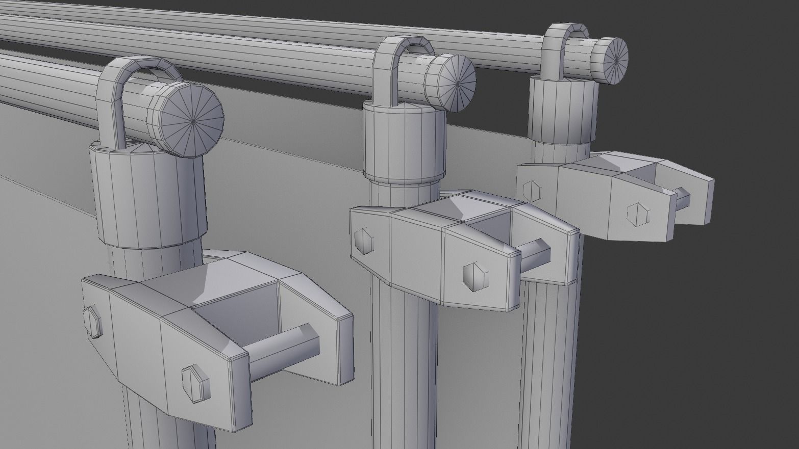 Wire Fence Low-poly 3D model_12