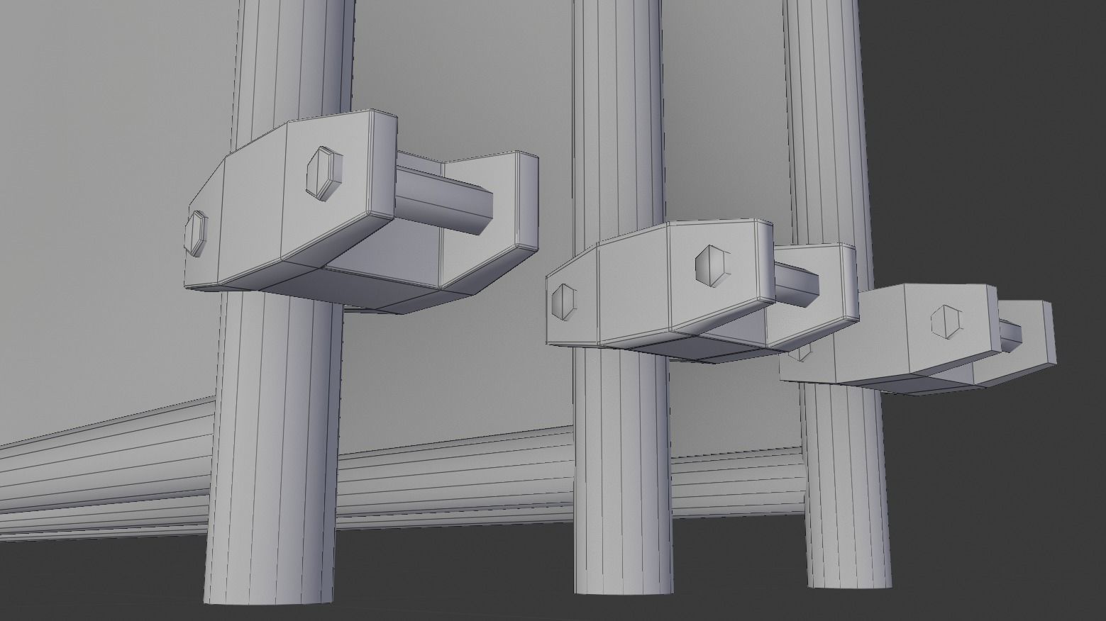 Wire Fence Low-poly 3D model_14