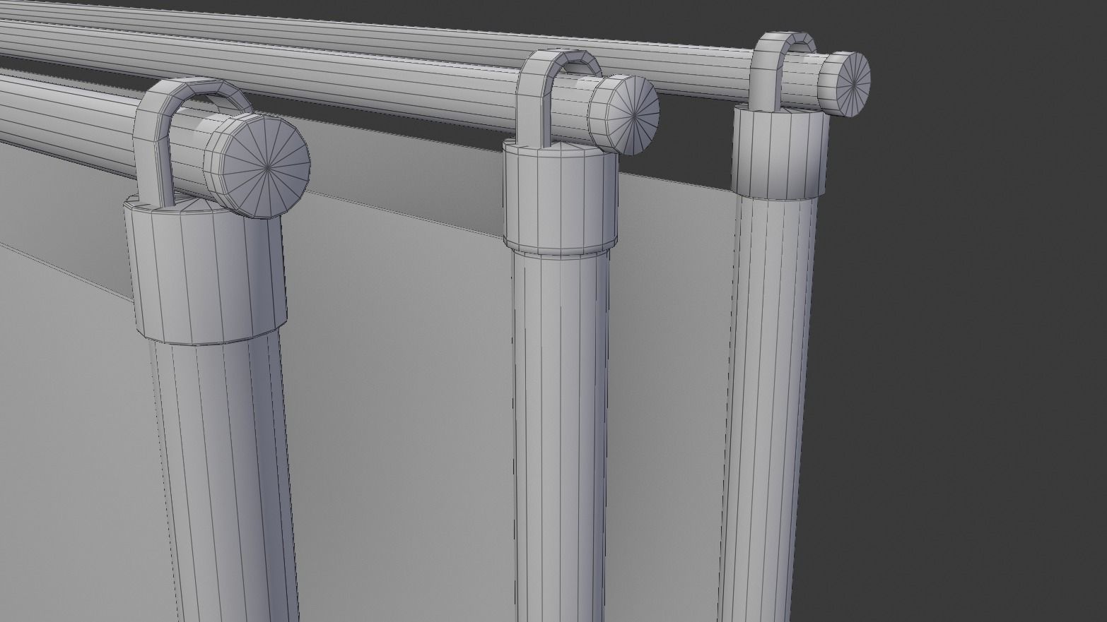 Wire Fence Low-poly 3D model_13