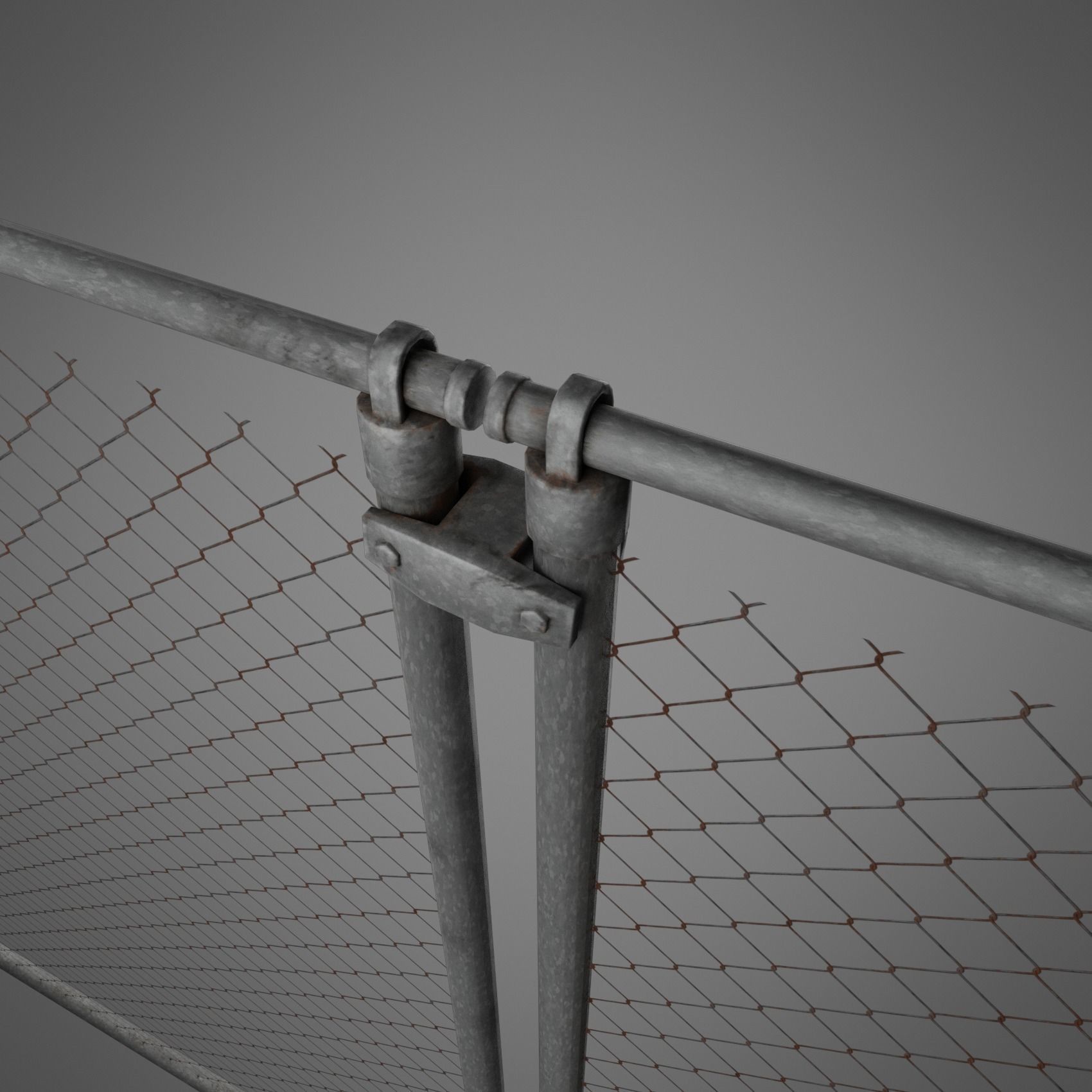 Wire Fence Low-poly 3D model_2