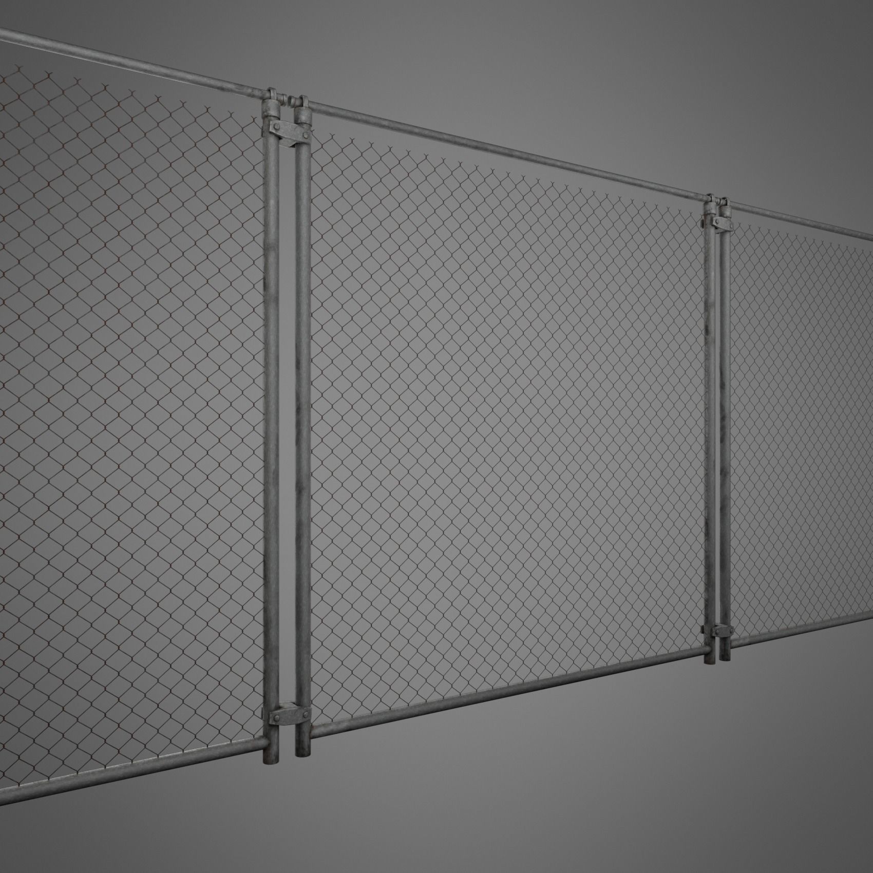 Wire Fence Low-poly 3D model_5