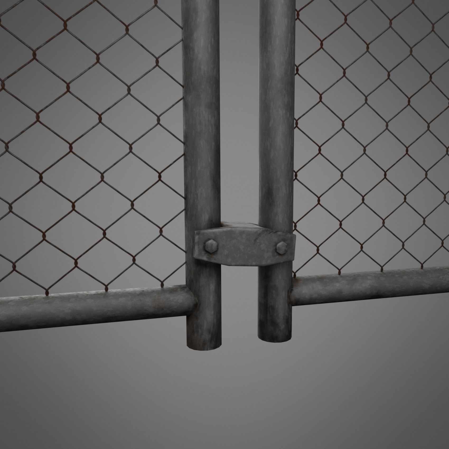 Wire Fence Low-poly 3D model_4
