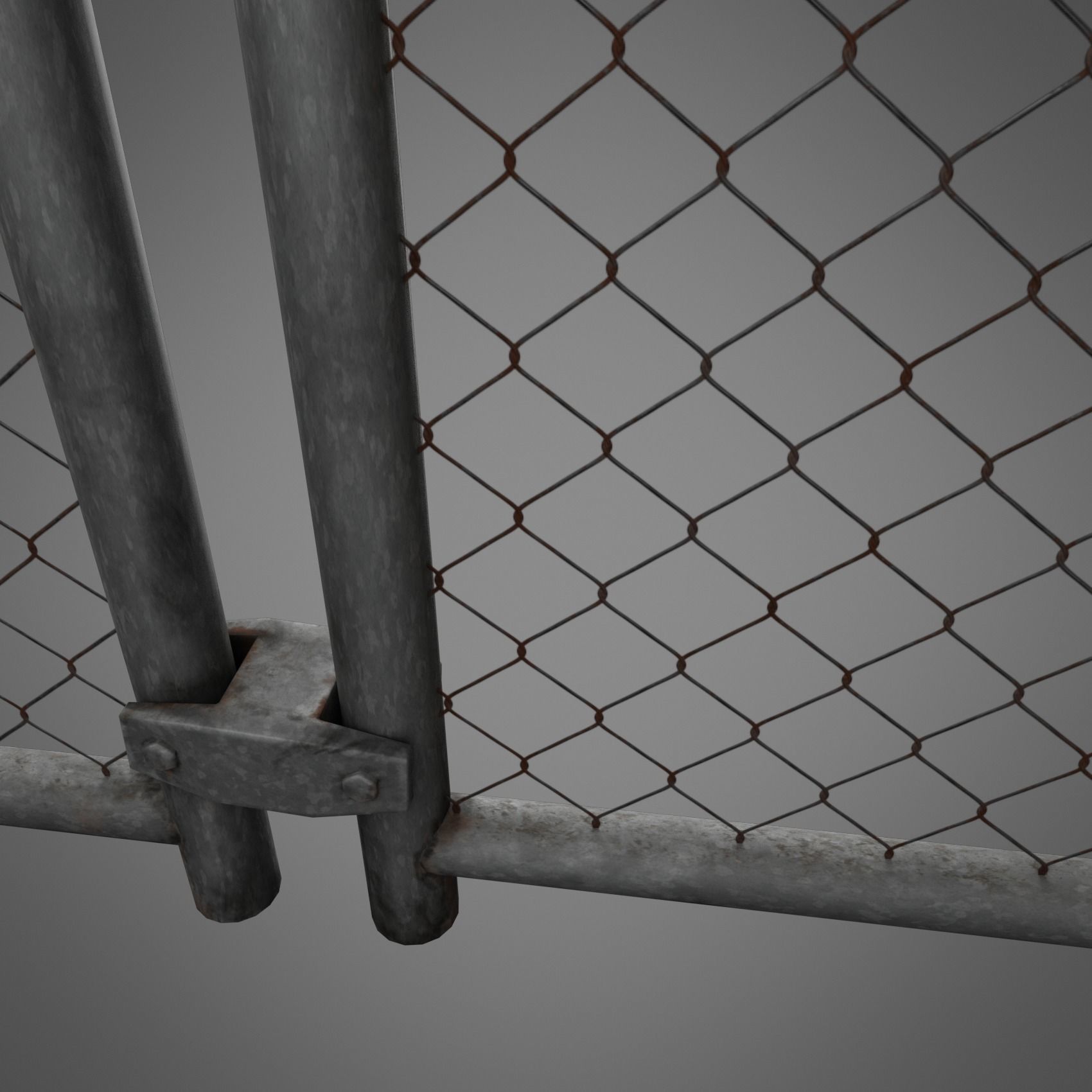 Wire Fence Low-poly 3D model_6