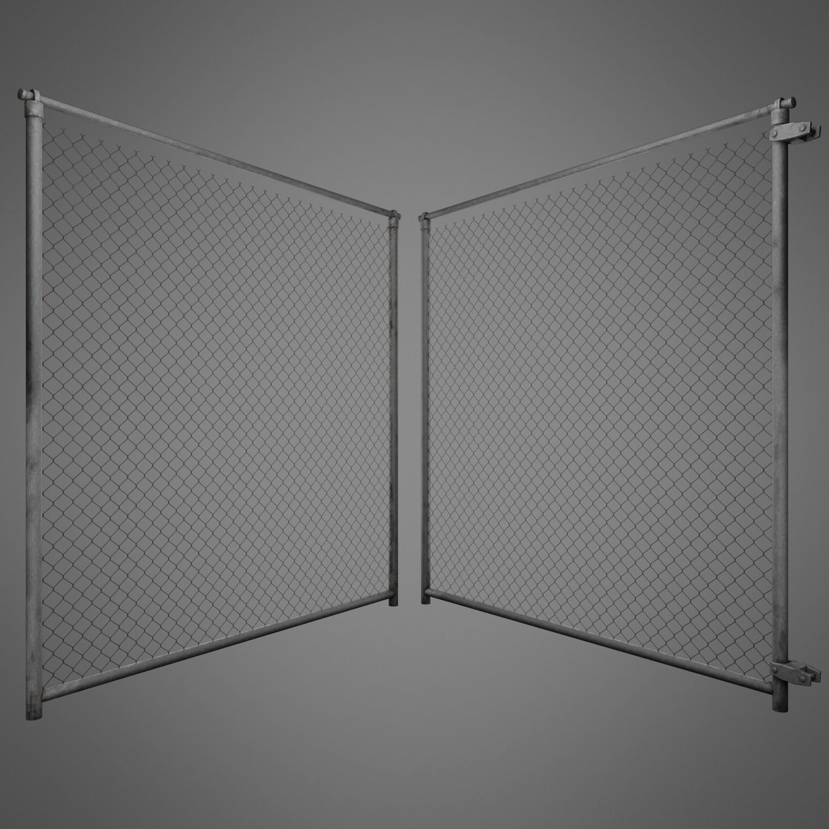 Wire Fence Low-poly 3D model_7