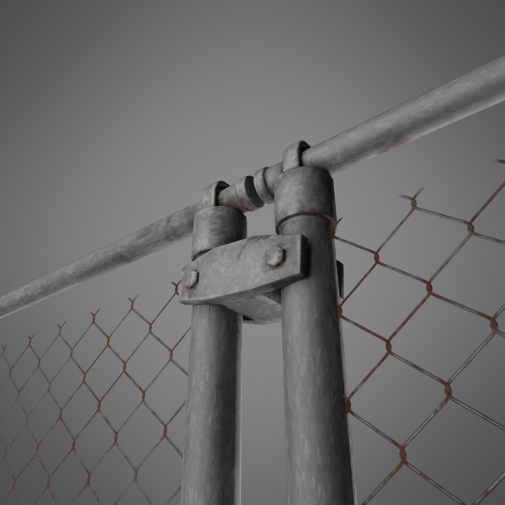 Wire Fence Low-poly 3D model_3