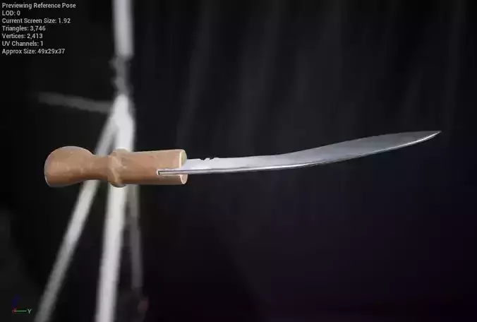 Knife with wooden handle