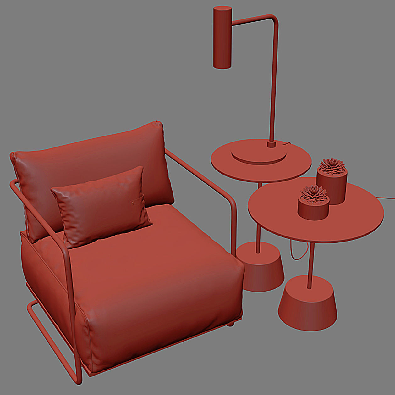 COLIN Chair with MAISIE Side Tables and Heron Table Lamp 3D model_6