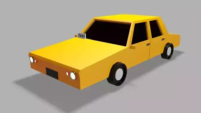 Low Poly Taxi Car 3D Model