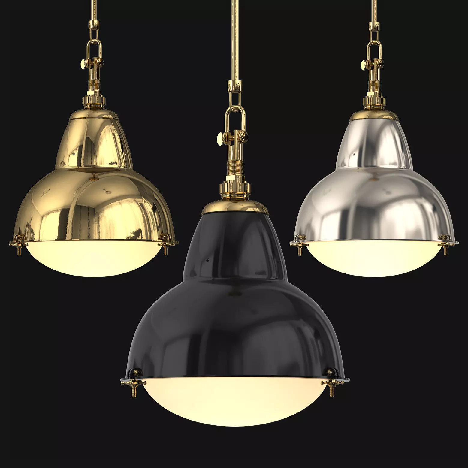 1950s Paris Street Lamp Pendant 3D model_0