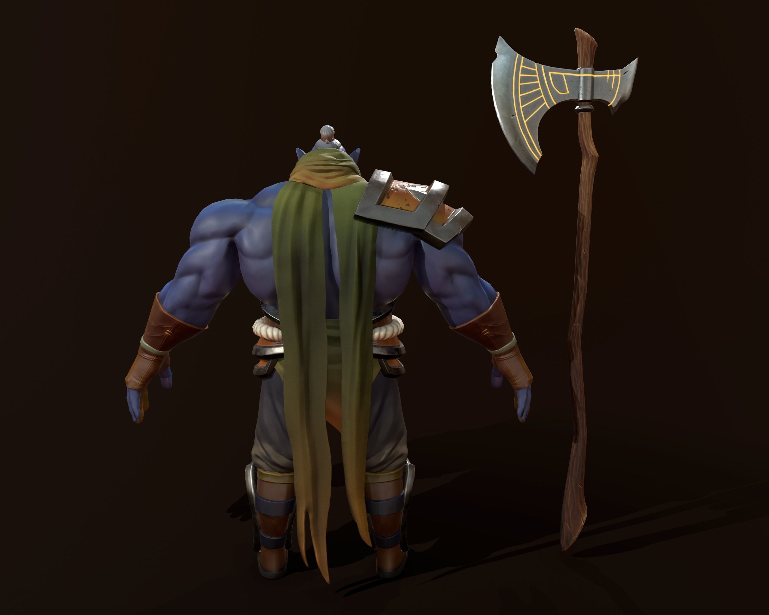 character ork Low-poly 3D model_4