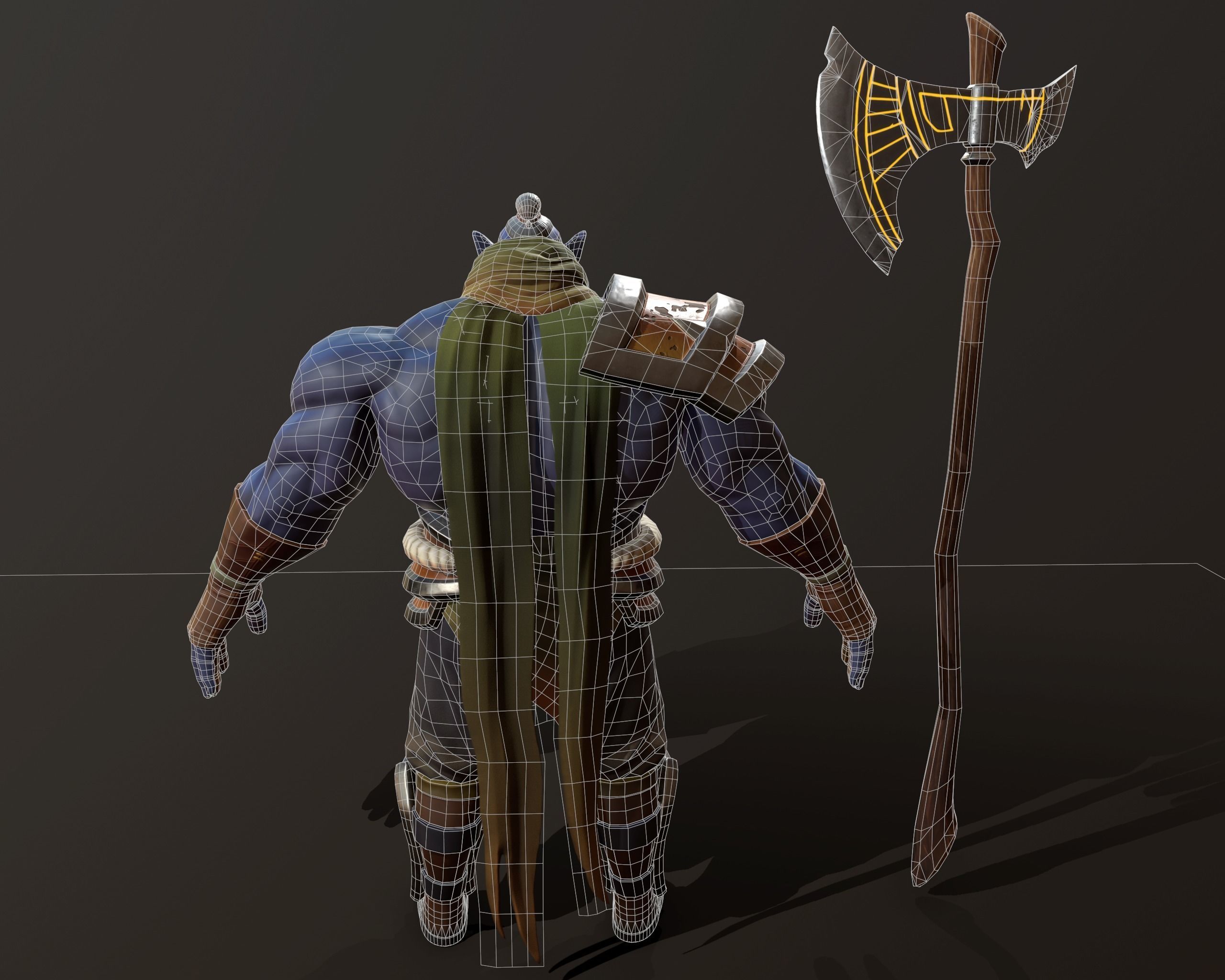 character ork Low-poly 3D model_11