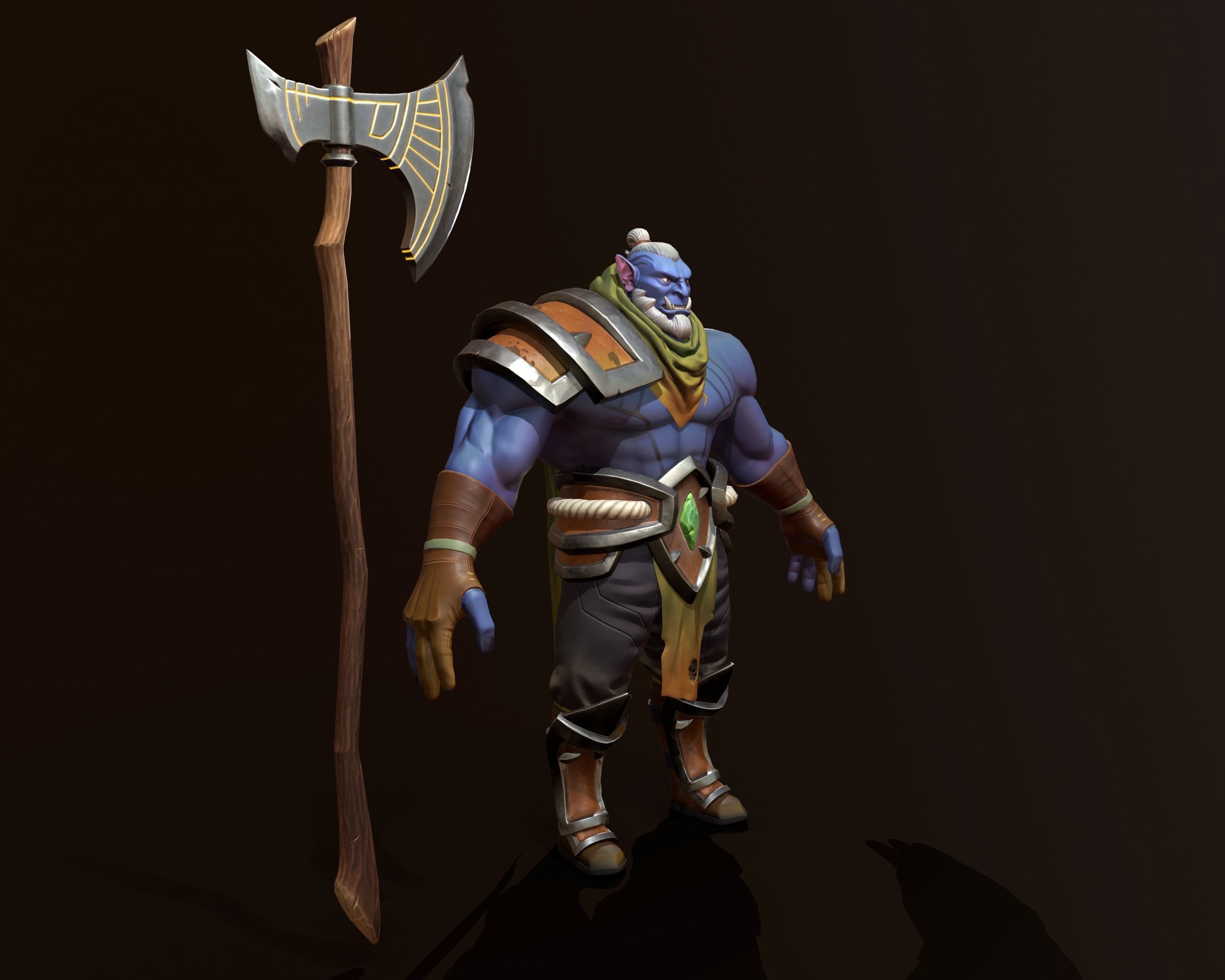 character ork Low-poly 3D model_3