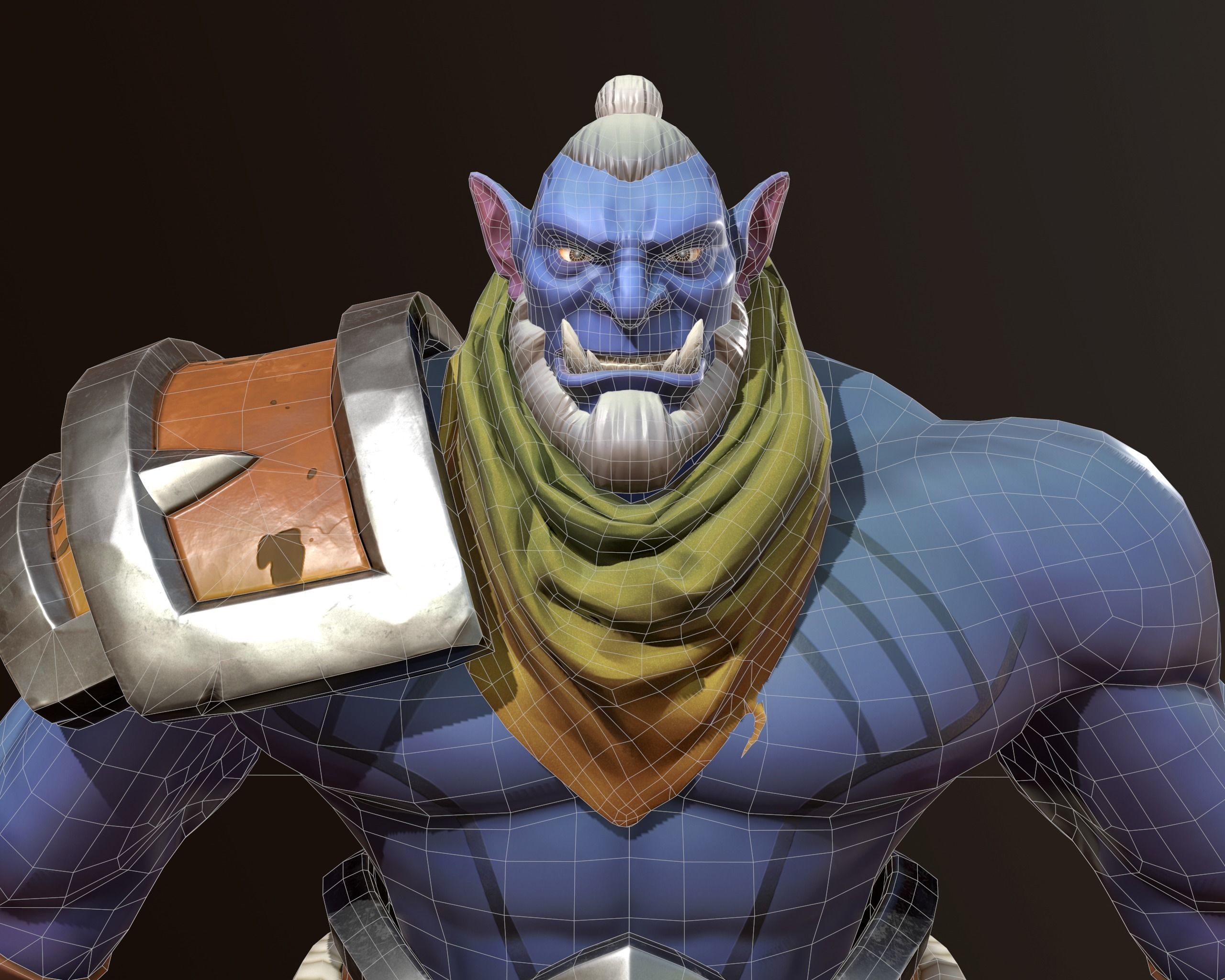 character ork Low-poly 3D model_9