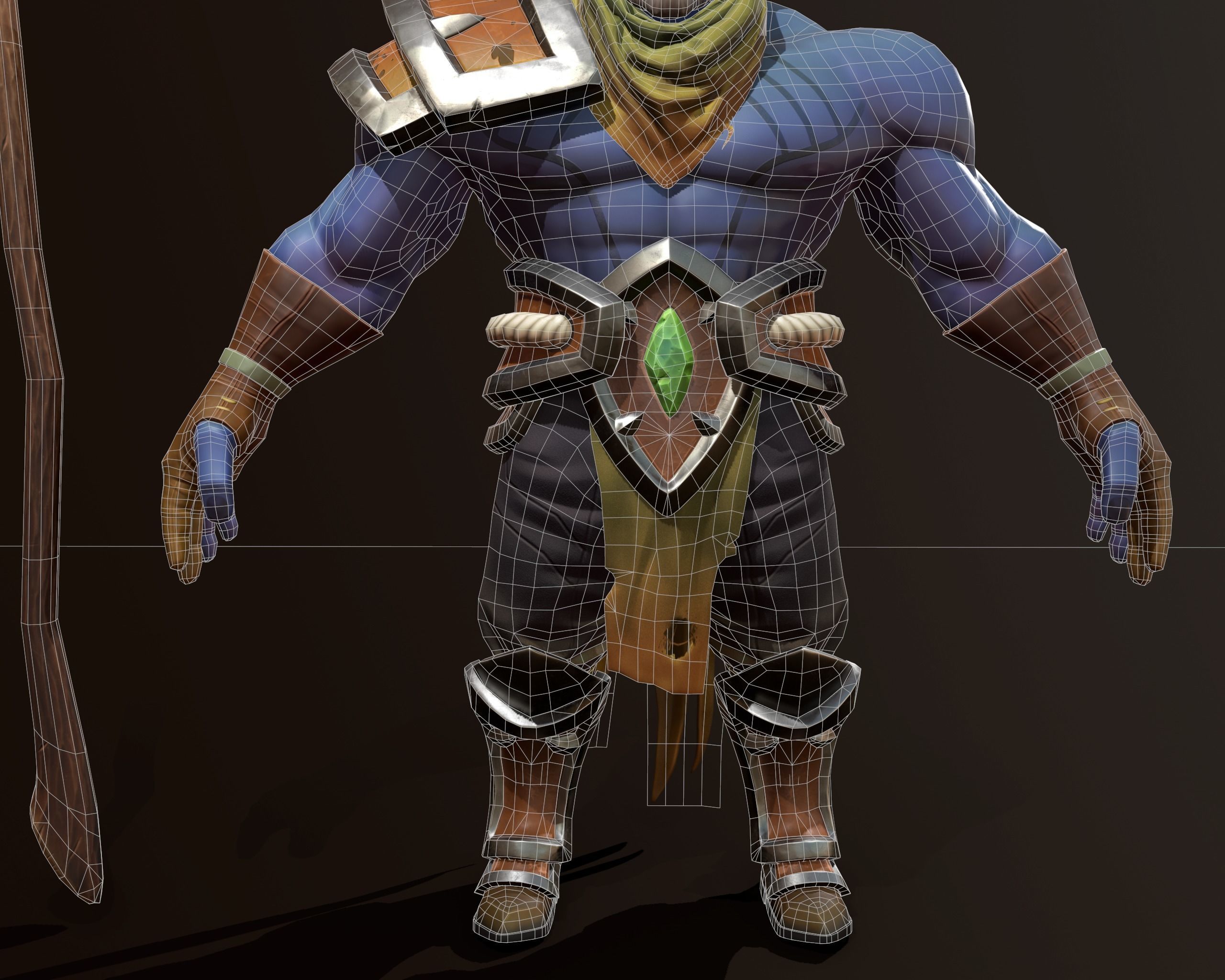 character ork Low-poly 3D model_8