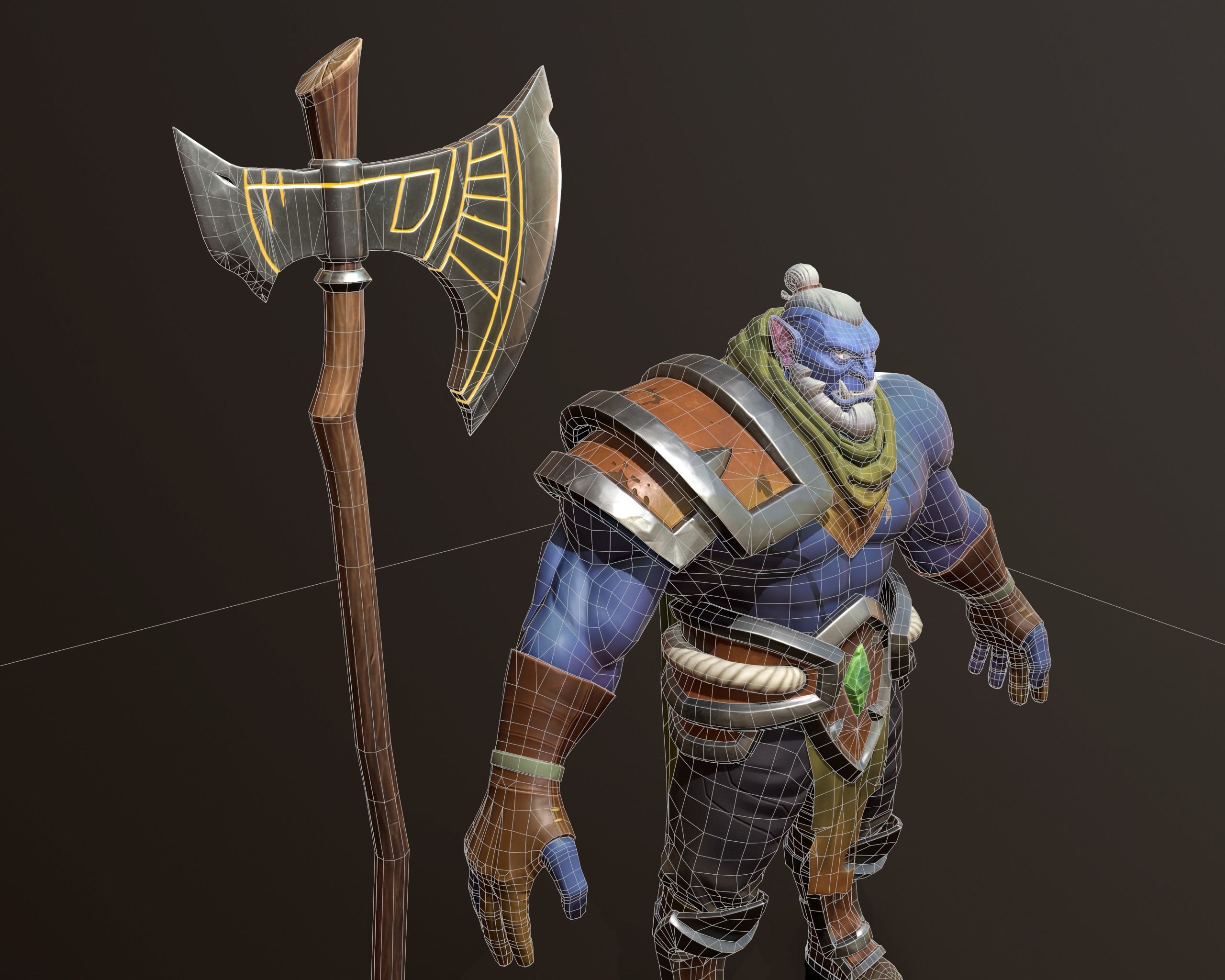 character ork Low-poly 3D model_10
