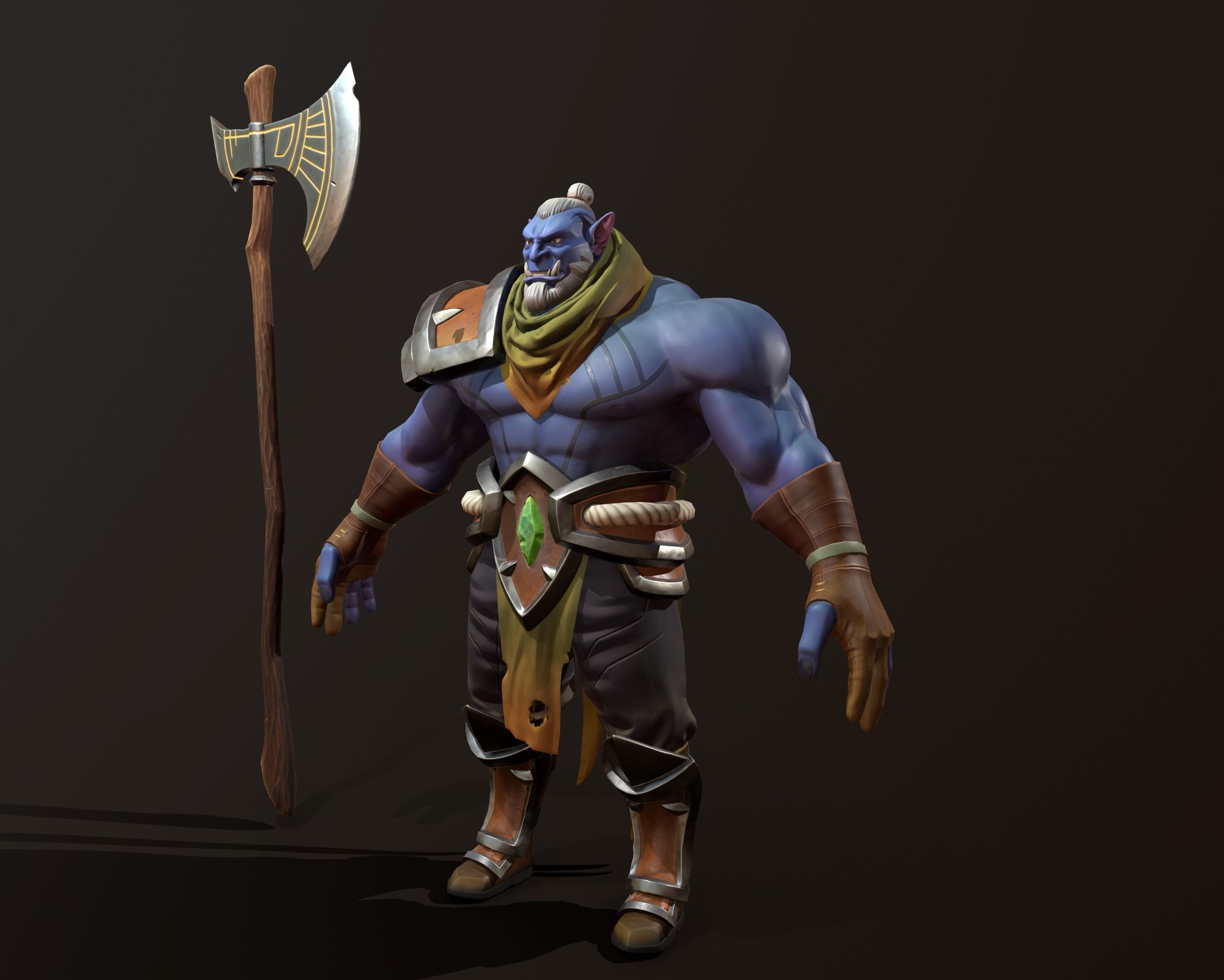 character ork Low-poly 3D model_2
