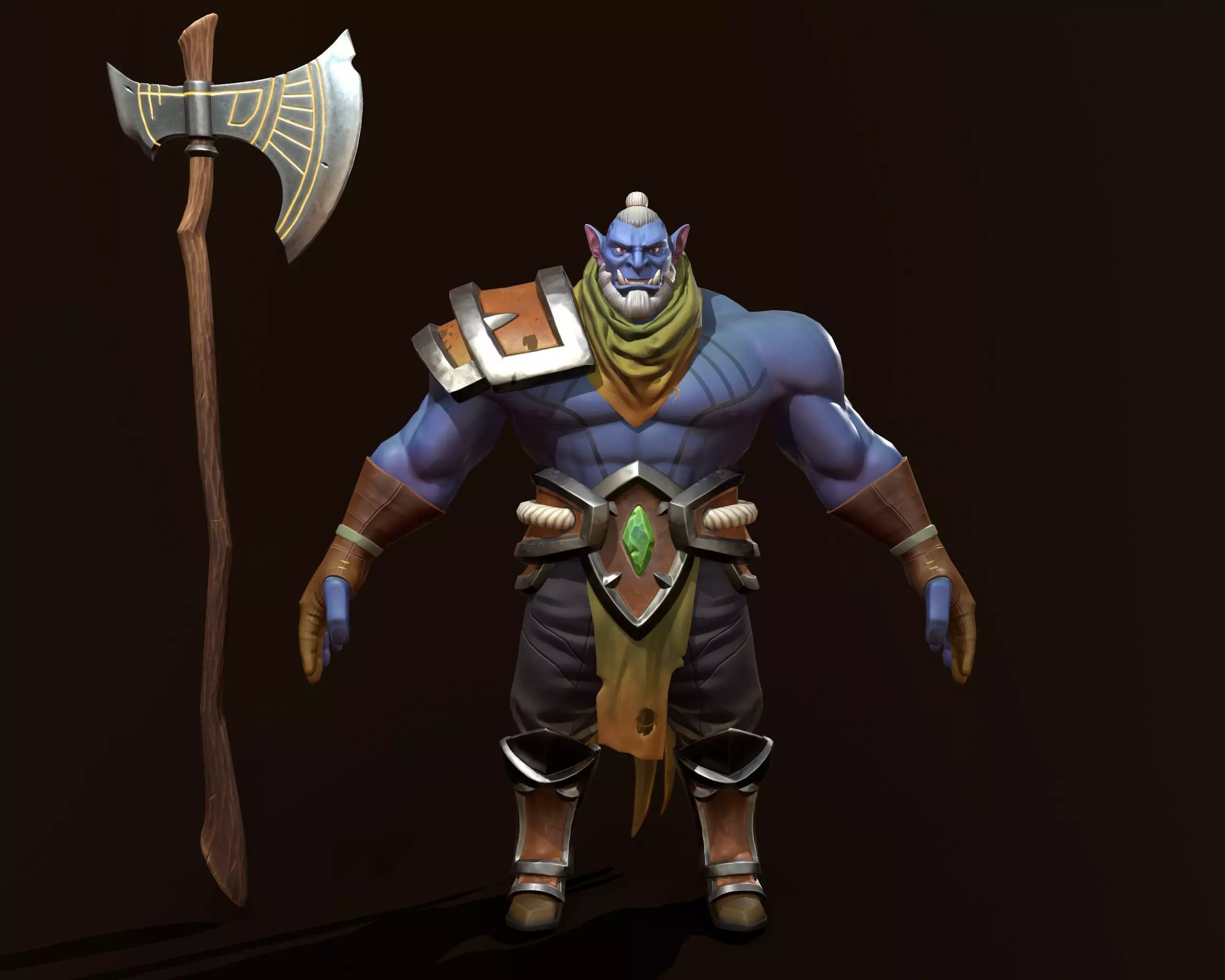 character ork Low-poly 3D model_0