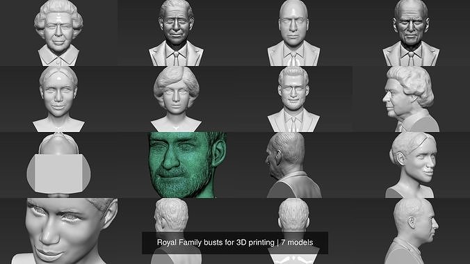 Royal Family busts for 3D printing 3D Model Collection