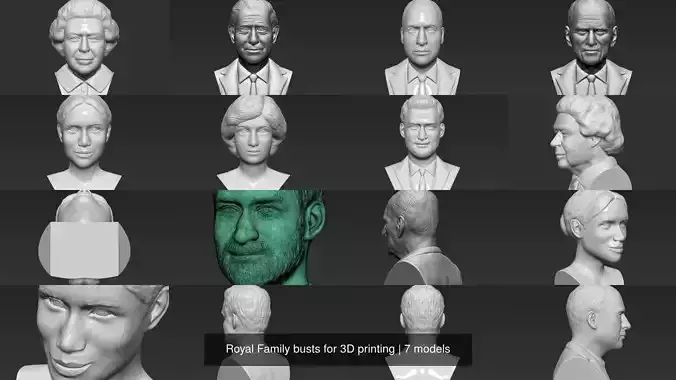 Royal Family busts for 3D printing 3D Model Collection